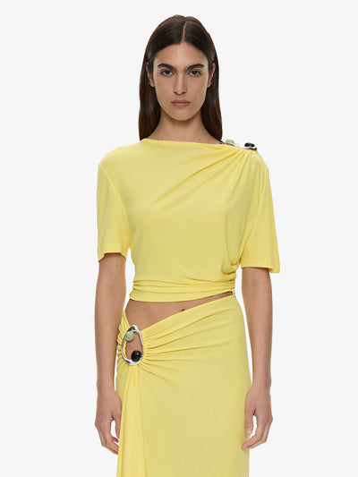 Orica Crystal Ruched Jersey Tee