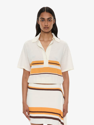 Stripe Knit Clean Polo