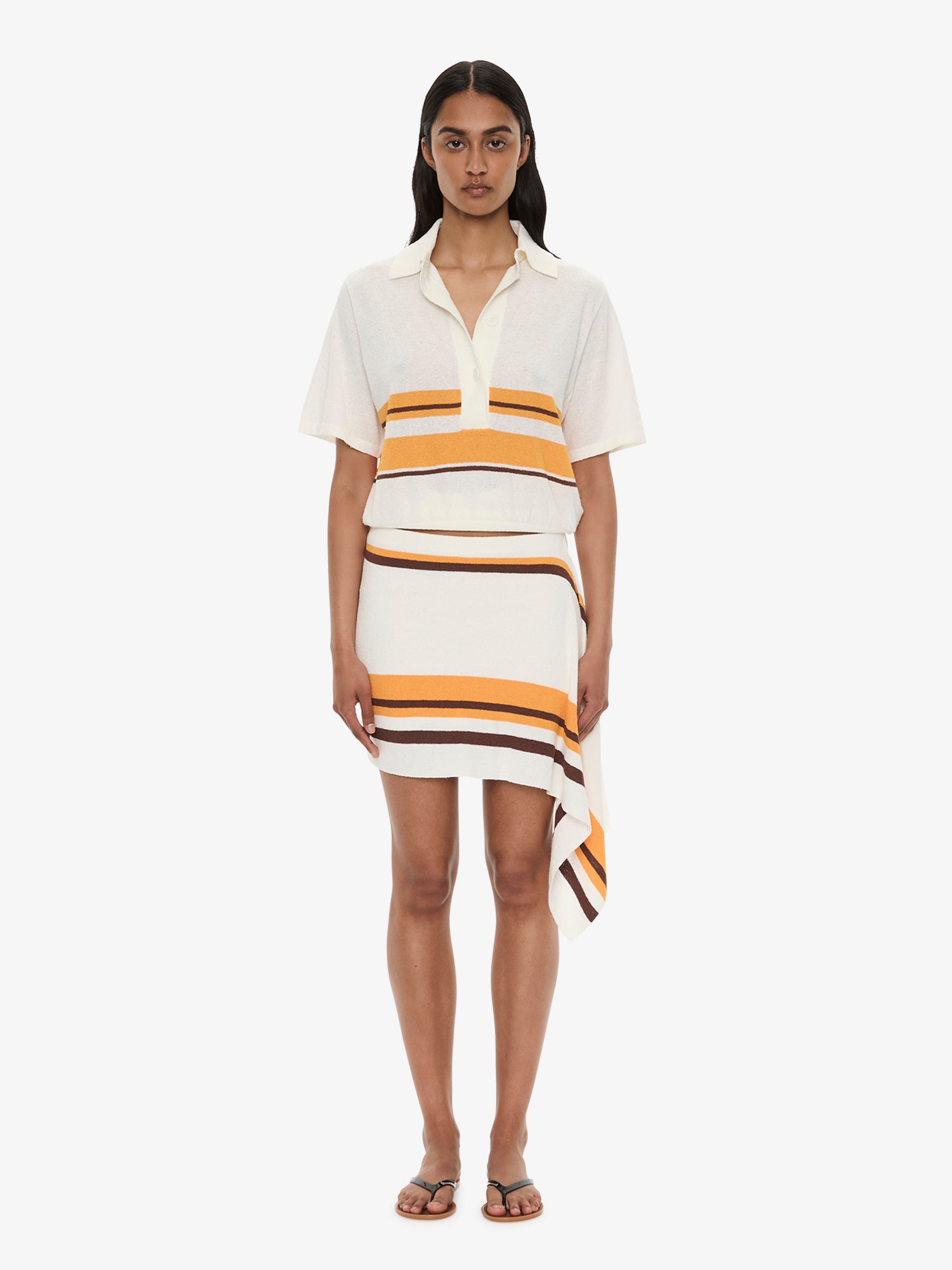 Straccio Knitted Extension Drape Mini Skirt
