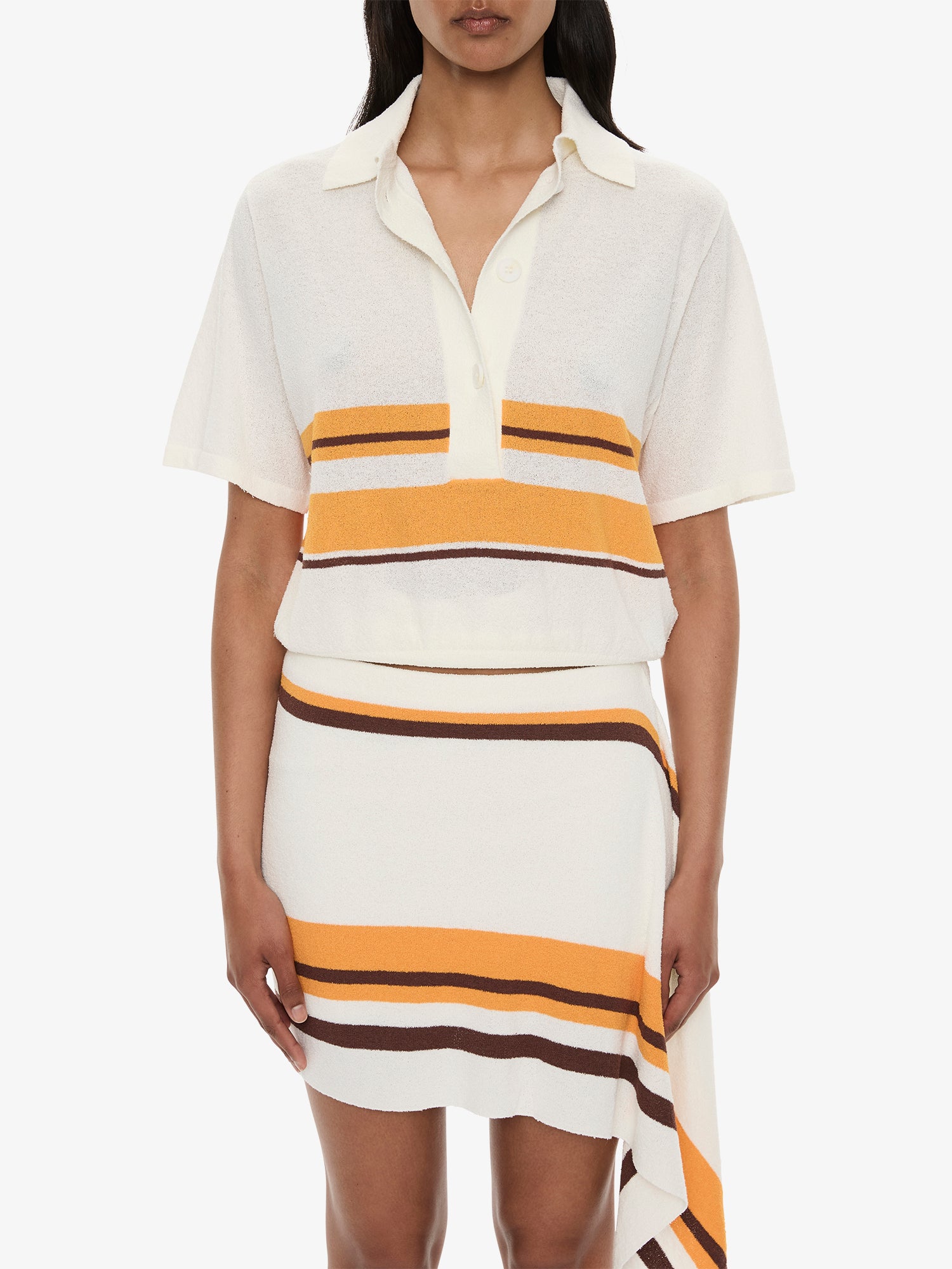 Stripe Knit Clean Polo