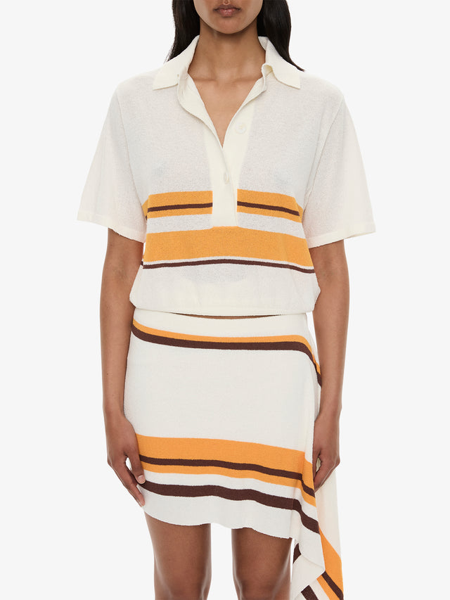 Stripe Knit Clean Polo