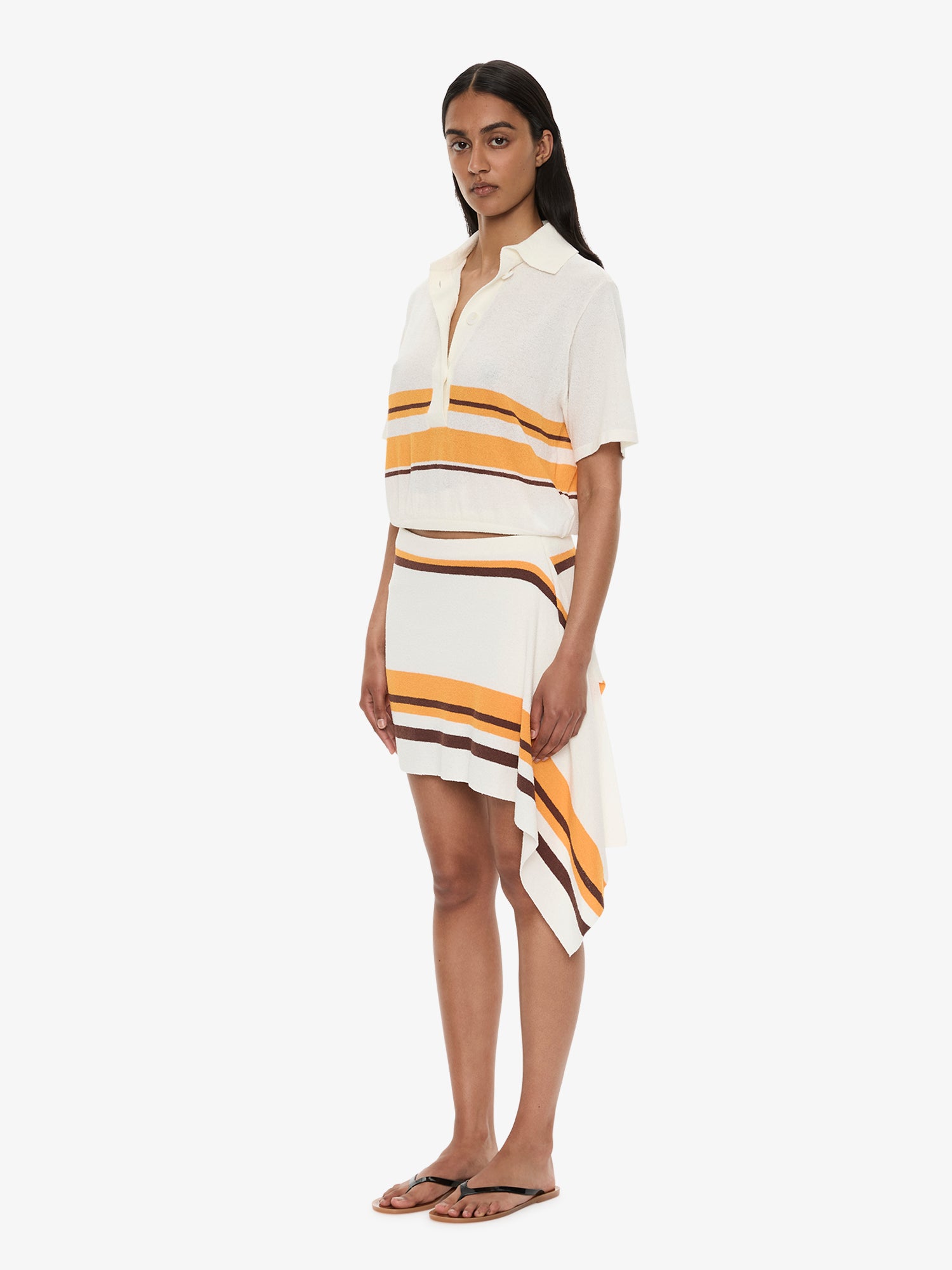 Stripe Knit Clean Polo