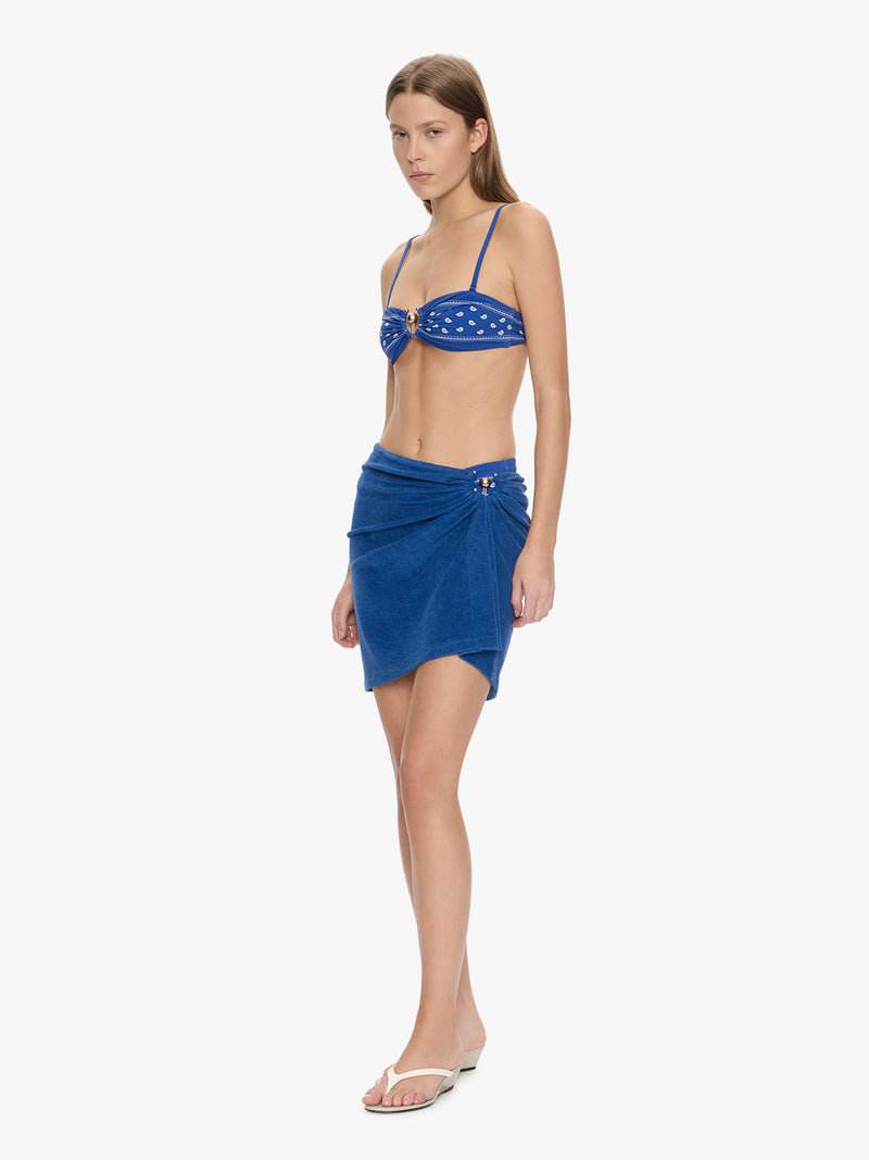 Looped Back Ruched Orbit Mini Skirt - Image 3