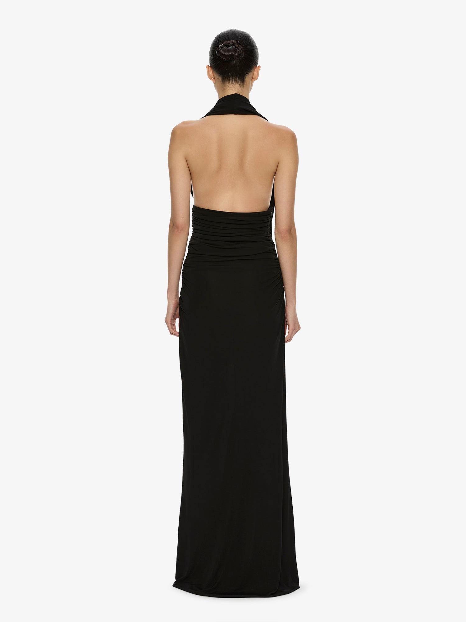Draped Cummerbund Jersey Dress