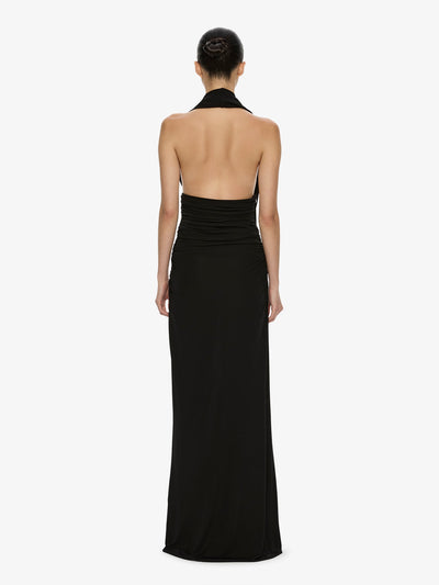 Draped Cummerbund Jersey Dress