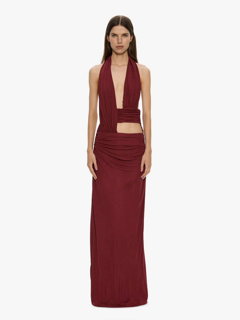 Draped Cummerbund Jersey Dress - Image 1