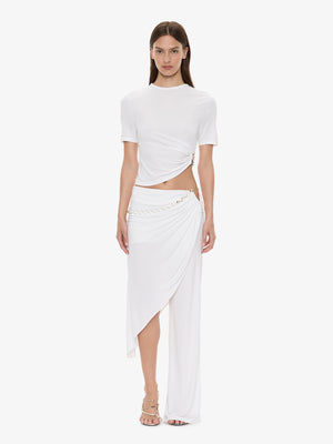 Crystal Cable Chain Draped Skirt Trouser