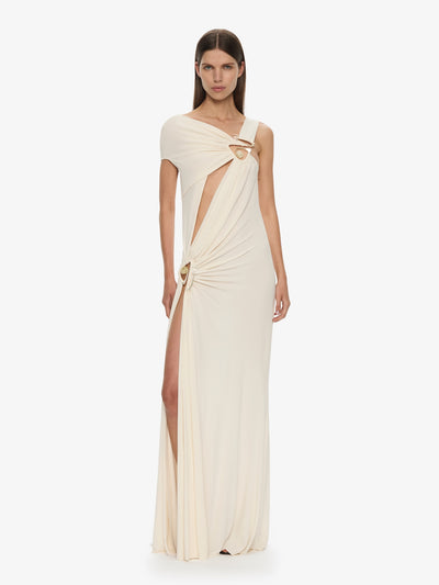 Veer Spiral Crystal Draped Jersey Dress