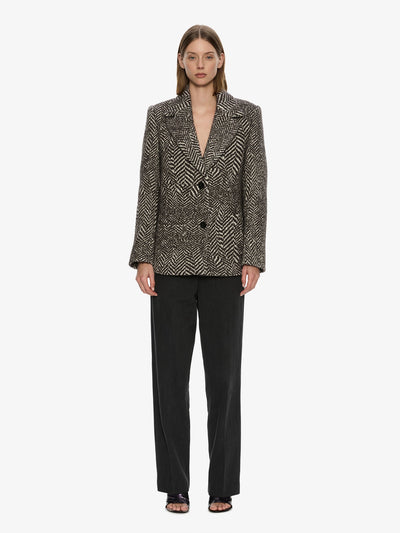 Warped Herringbone Peacoat