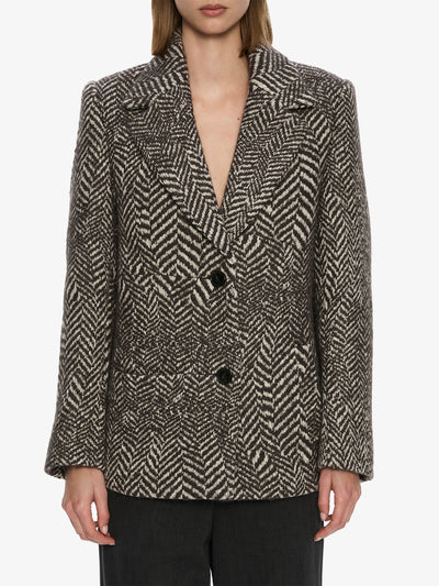 Warped Herringbone Peacoat