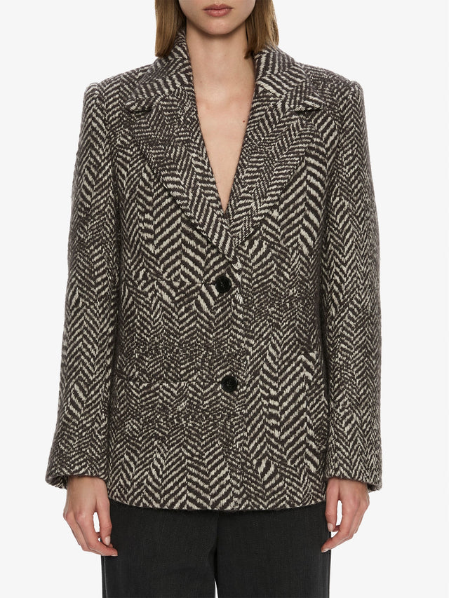 Warped Herringbone Peacoat