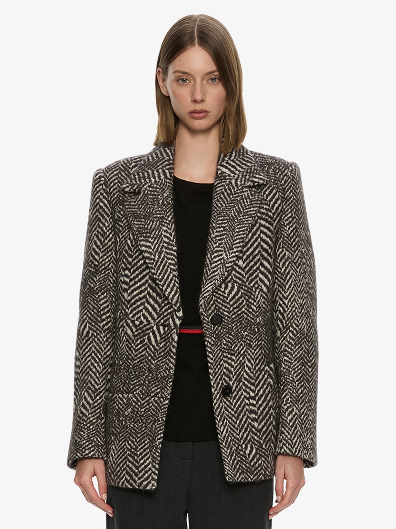 Warped Herringbone Peacoat