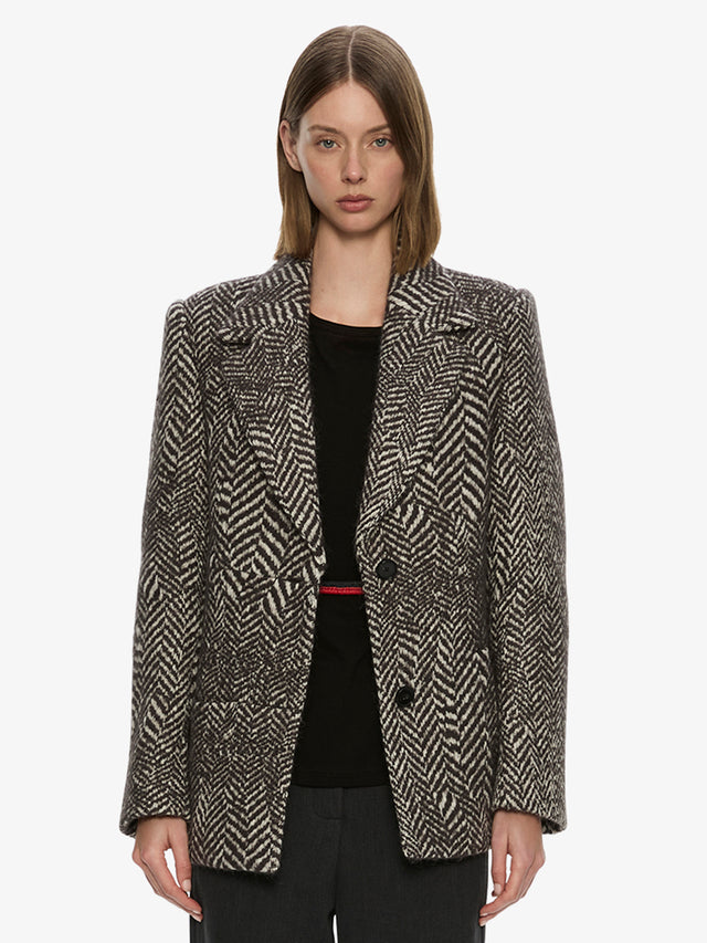 Warped Herringbone Peacoat