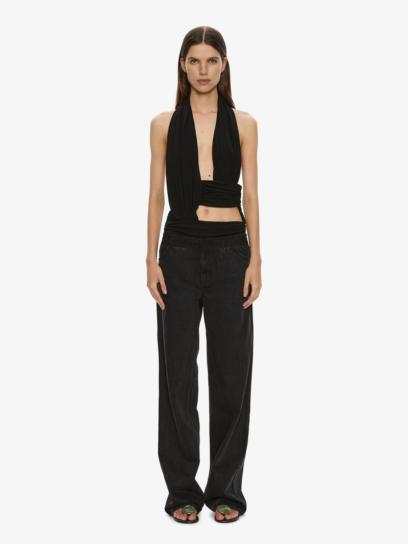 Draped Cummerbund Jersey Top - Image 2