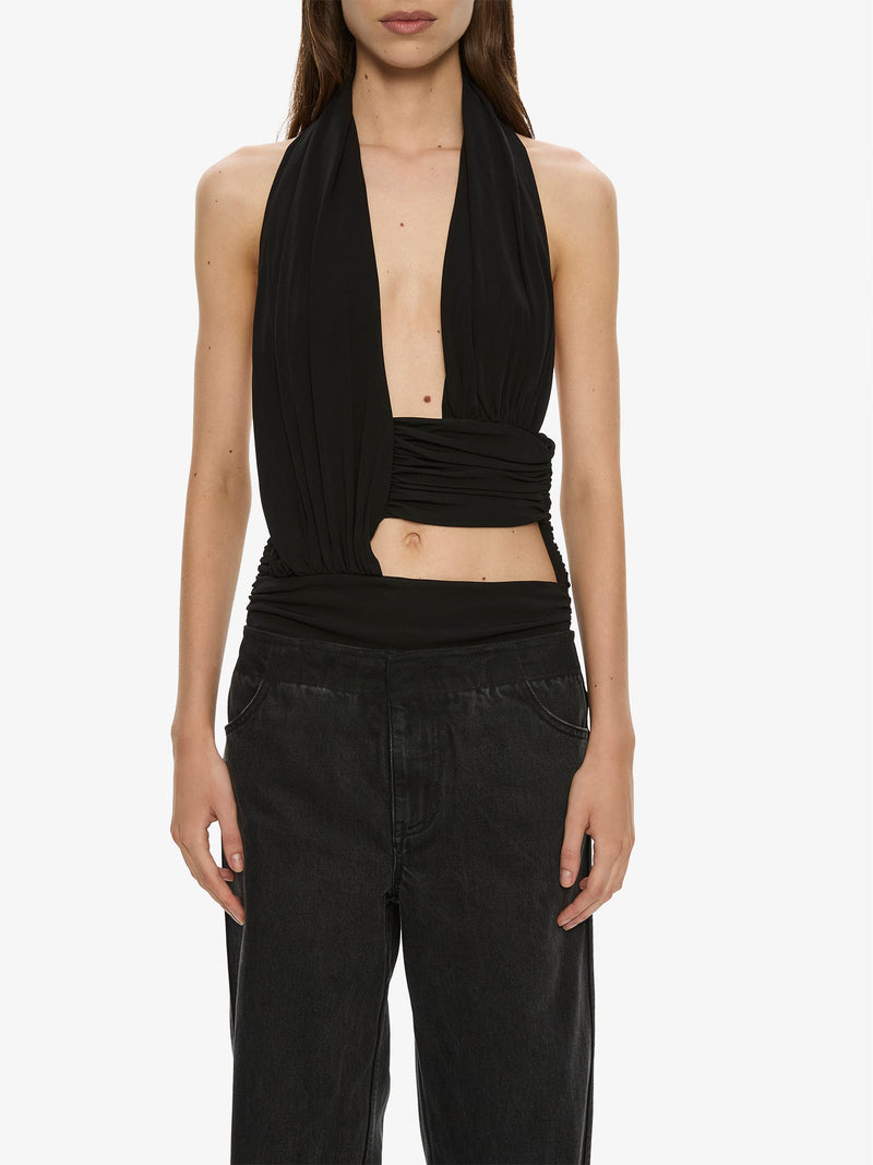 Draped Cummerbund Jersey Top - Image 4