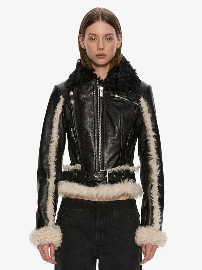 Tyler Shearling Biker Jacket - Image 1