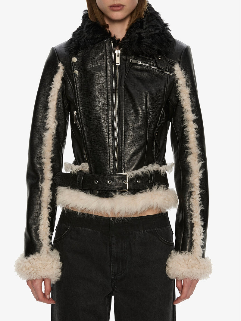 Tyler Shearling Biker Jacket - Image 4