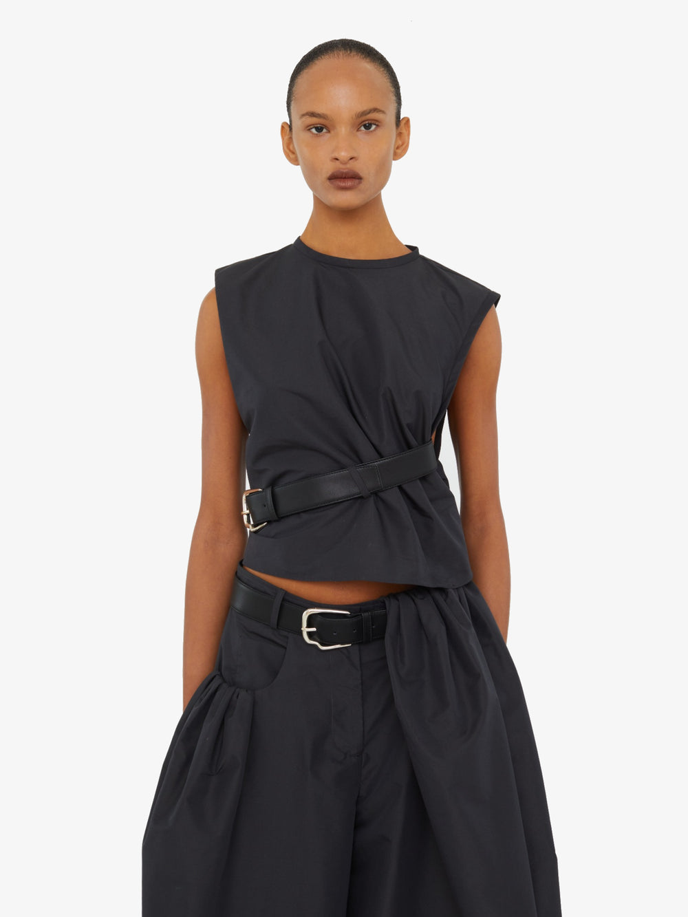 Locus Belted Taffeta Tank