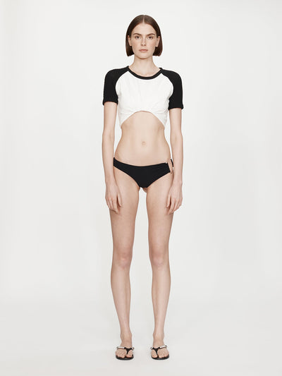 Tucked Ringer Jersey Knit Tee