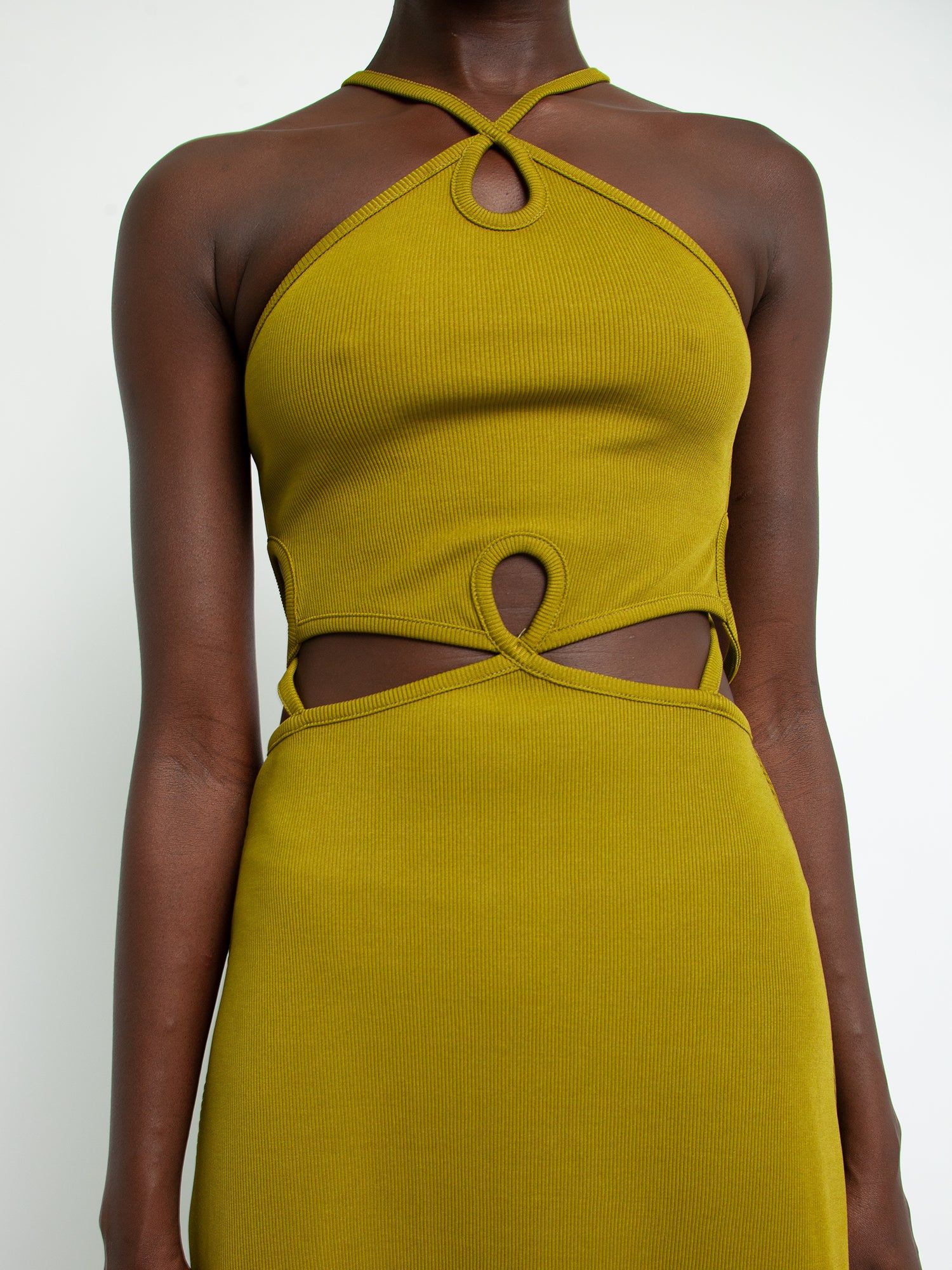 Loophole Cutaway Sleeveless Dress Lizard